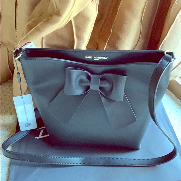 Karl Lagerfeld Handbags - New Karl lagerfeld black bow handbag crossbody